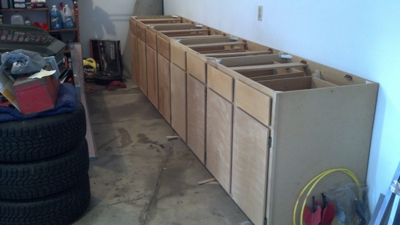 Two of the cabinets ended up much darker than the other two once oiled. Fortunately, I was able to mix-and-match the drawers.